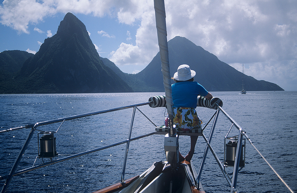 St Lucia Approaching the Pitons